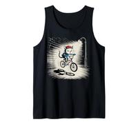 Night Rider Cat Comic Style BMX Cat Street Art Design Tank Top