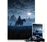 Night Rider on Horseback Hard Jigsaw Puzzle for Adults 1000 Pieces Brain Skill Together Fun Exact Edge Creative Gift (38x26cm)
