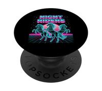 Night Riders Retrowave Synthwave 80s Horse Gallop PopSockets Adhesive PopGrip