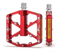 Night Riding Bike Pedals 9/16" Reflective Stickers Anti-Slip | CNC machined for surface, sealed three bearings, low profile design, 101x118mm size, night visibility