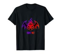 Night Riot Halloween Bat Pumpkin Flame Spooky Streetwear Value Graphic T-Shirt
