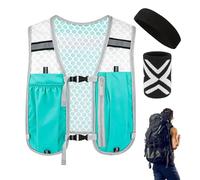 Night Running Vest, Adjustable Drinking Equipment with Headband and Bracelet, Lightweight Running Vest, Suitable for Men and Women, for Outdoor Trail Training, Fitness Walking