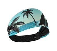 Night Sea Shore Tree Boar Black Cooling thick headbands for women Stretchy hairbands for women's hair for Cycling basketball hiking Cycling accesorios para el cabello de mujeres