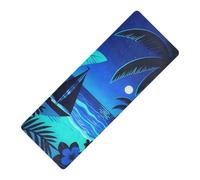 Night Sea Shore Tree Boar Blue printed yoga Thick 1 mm for women non slip, with carrying bag tapete para ejercicio 71x26 inches