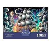 Night Sea Voyage Jigsaw Puzzles Puzzle for Adults Kids. 1000 Piece Interesting Impossible Challenge Toy Educational Game Home Decoration for Educational Games Gifts 52x38cm/1000pcs