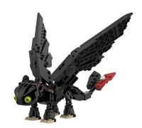 Night Shadow Dragon Building Set - 214PCS Black Anime Dinosaur Bricks Kit, Collectible Dark Dragon Blocks Model, Home Office Decor, STEM Education Toy, Creative Gift for Adult, Teen