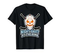Night Shift At The Rink Hockey Enthusiast Fan Gear Halloween Value Graphic T-Shirt, Men, Black, L