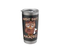 Night Shift Caffeinated Cute Owl Nurse Night Duty Nurses Stainless Steel Insulated Tumbler
