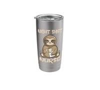 Night Shift Caffeinated Sloth Nurse Night Duty Nurses Stainless Steel Insulated Tumbler