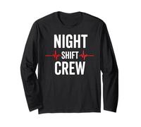 Night Shift Crew Nurse Heartbeat Design for Night Nurses Long Sleeve T-Shirt