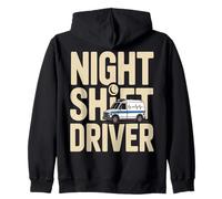 Night Shift Driver Ambulance EMT Paramedic Zip Hoodie