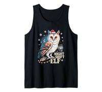 Night Shift Elf Christmas Owl Santa Hat Funny Tank Top