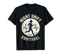 Night Shift Fuel Vintage Nurse EKG Moon Coffee T-Shirt