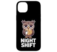 Night Shift Funny Sleepy Owl Coffee Lover Humor Case for iPhone 14 Plus