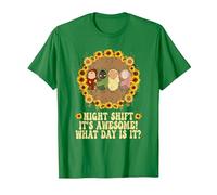 Night Shift It's Awesome! What Day is It Funny L&D Nurse T-Shirt, Men, Kelly Green, Small