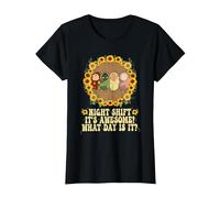 Night Shift It's Awesome! What Day is It Funny L&D Nurse T-Shirt, Women, Black, Medium