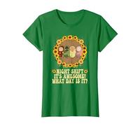 Night Shift It's Awesome! What Day is It Funny L&D Nurse T-Shirt, Women, Kelly Green, X-Small