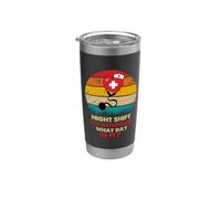 Night Shift Its Awesome! What Day is It Funny Nursing Nurse Stainless Steel Insulated Tumbler