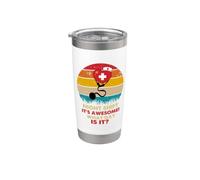 Night Shift Its Awesome! What Day is It Funny Nursing Nurse Stainless Steel Insulated Tumbler