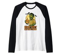 Night Shift Never Ends Raglan Baseball Tee