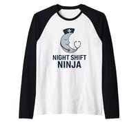 Night Shift Ninja Funny RN Nurse Hospital Medical Raglan Baseball Tee