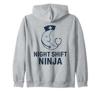 Night Shift Ninja Funny RN Nurse Hospital Medical Zip Hoodie