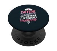 Night Shift Nurse Life ICU Overnight RN PopSockets Adhesive PopGrip
