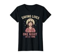 Night Shift Nurse Saving Lives One Night at A Time T-Shirt
