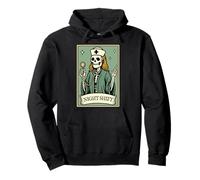 Night Shift Nurse Tarot Card Skeleton Vintage Gothic Nursing Pullover Hoodie