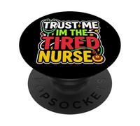Night Shift Nurse Tired Nurse RN Coffee Surviving Shift PopSockets Adhesive PopGrip