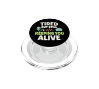 Night Shift Nurse Tired Nurse RN Coffee Surviving Shift PopSockets PopGrip for MagSafe
