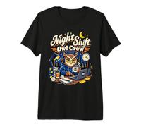 Night Shift Owl Crew Coffee Lover Insomniac Remote Worker Premium T-Shirt