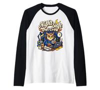 Night Shift Owl Crew Coffee Lover Insomniac Remote Worker Raglan Baseball Tee