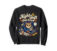 Night Shift Owl Crew Coffee Lover Insomniac Remote Worker Sweatshirt