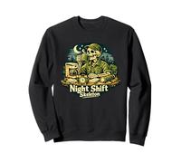 Night Shift Skeleton Coffee Crew Sweatshirt