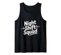 Night Shift Squad Funny Saying Healthcare EKG Heartbeat Tank Top