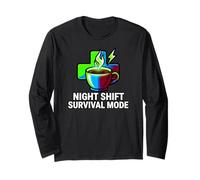 Night Shift Survival Mode Nurse Medical Coffee Long Sleeve T-Shirt