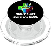 Night Shift Survival Mode Nurse Medical Coffee PopSockets PopGrip for MagSafe