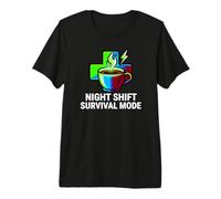 Night Shift Survival Mode Nurse Medical Coffee Premium T-Shirt