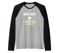 Night Shift Surviving On Coffee and Chaos Clinical Nurse Raglan Baseball Tee