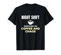 Night Shift Surviving On Coffee and Chaos Clinical Nurse T-Shirt