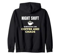 Night Shift Surviving On Coffee And Chaos Clinical Nurse Zip Hoodie