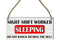 Night Shift Worker Do Not Disturb: Essential Quiet Hours Notice, Perfect for Unconventional Work Schedules, Home Accessory, Thoughtful Day Sleeper Gift (Large: 29 cm (H) × 13.5 cm (W))