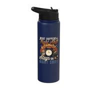 Night Shift Worker Humor What Happens On Night Shift Stainless Steel Insulated Water Bottle