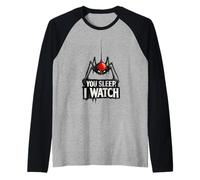 Night Shifts Surveillance Humor Security Guard Watching Raglan Baseball Tee