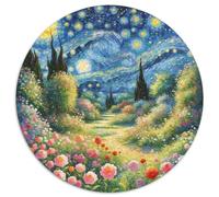 Night Sky 1000 Pieces Circular Jigsaw Creative Garden Seeking A Challenging And Relaxing Activity Games for Adults And Kids 1000pcs (67.5x67.5cm)