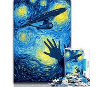 Night Sky Alien Spaceship Jigsaw Puzzles for Teenagers 1000 Piece Puzzle,Game Toys Every Piece Is Unique - Challenging Family Fun Game 50x75cm