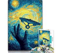 Night Sky Alien Spaceship Jigsaw Puzzles for Teenagers 1000 Pieces,Pattern Assembly Fun at Home Activities,Birthday Present,Travel Gifts (75x50cm)