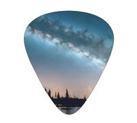 Night Sky And Trees Exceptional Guitar Pick â€“ Single-Side Full-Print, Abs Material Plectrum â€“ Diverse Thickness For Varied Music Experience â€“ Ideal For Guitars And Ukuleles,Guitar Pick,