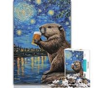Night Sky Beer Capybara 1000 Piece Jigsaw Puzzles for Adults Gifts,Stress Reliever Difficult Challenge Deal As Gifts for The Whole Family (75x50cm)